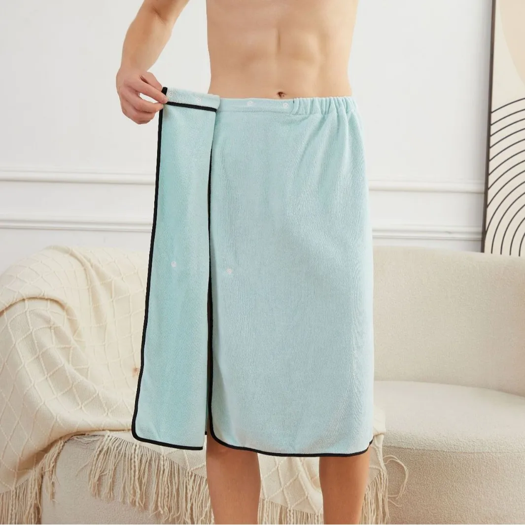 Men’s Bath Dress & Towel – Oversized Wearable Towel Robe for Adults Thickened Design for Enhanced Absorbency Lint-Free After Use