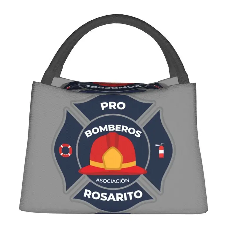 Bomberos Firefighter Insulated Lunch Bags for Women Resuable Fireman Fire Rescue Cooler Thermal Bento Box Beach Camping Travel