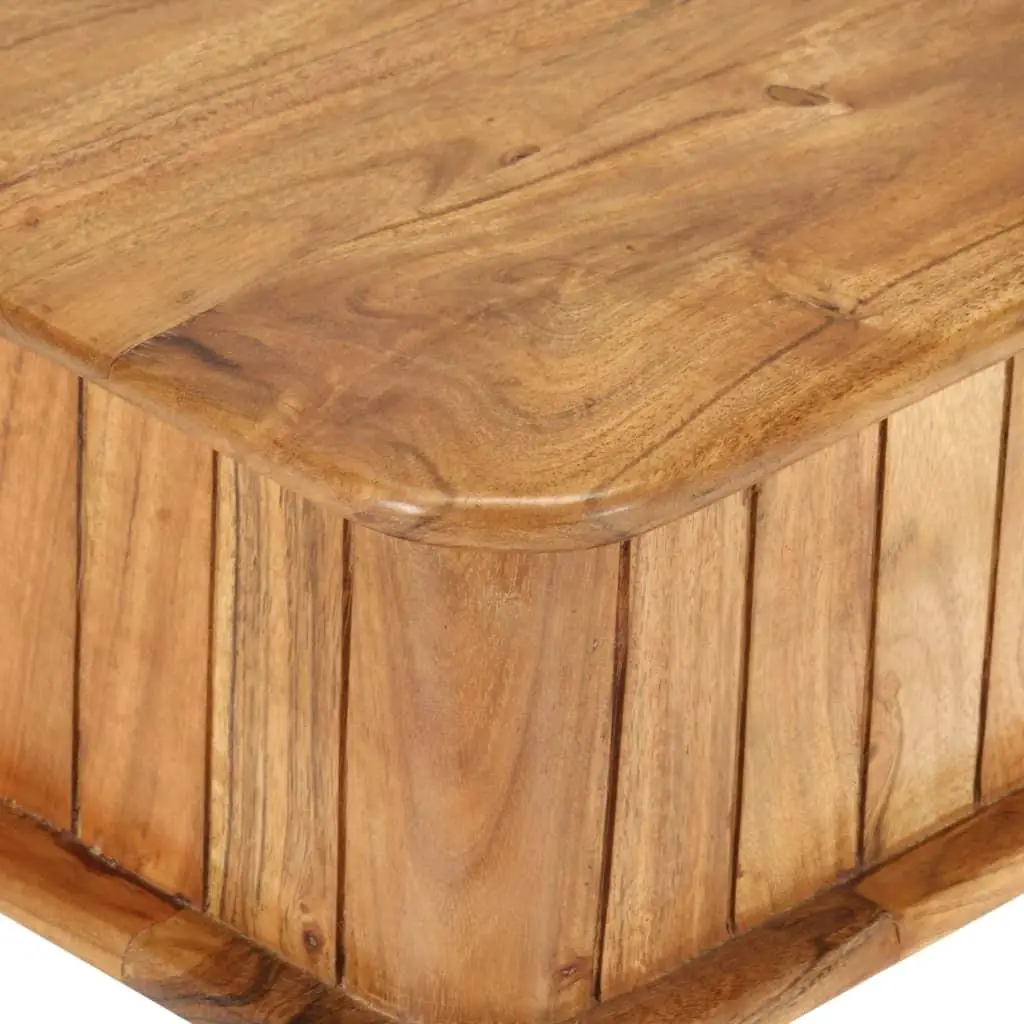 Mesa de centro de madera de acacia de 39,4 pulgadas: diseño moderno, duradera y elegante para sala de estar