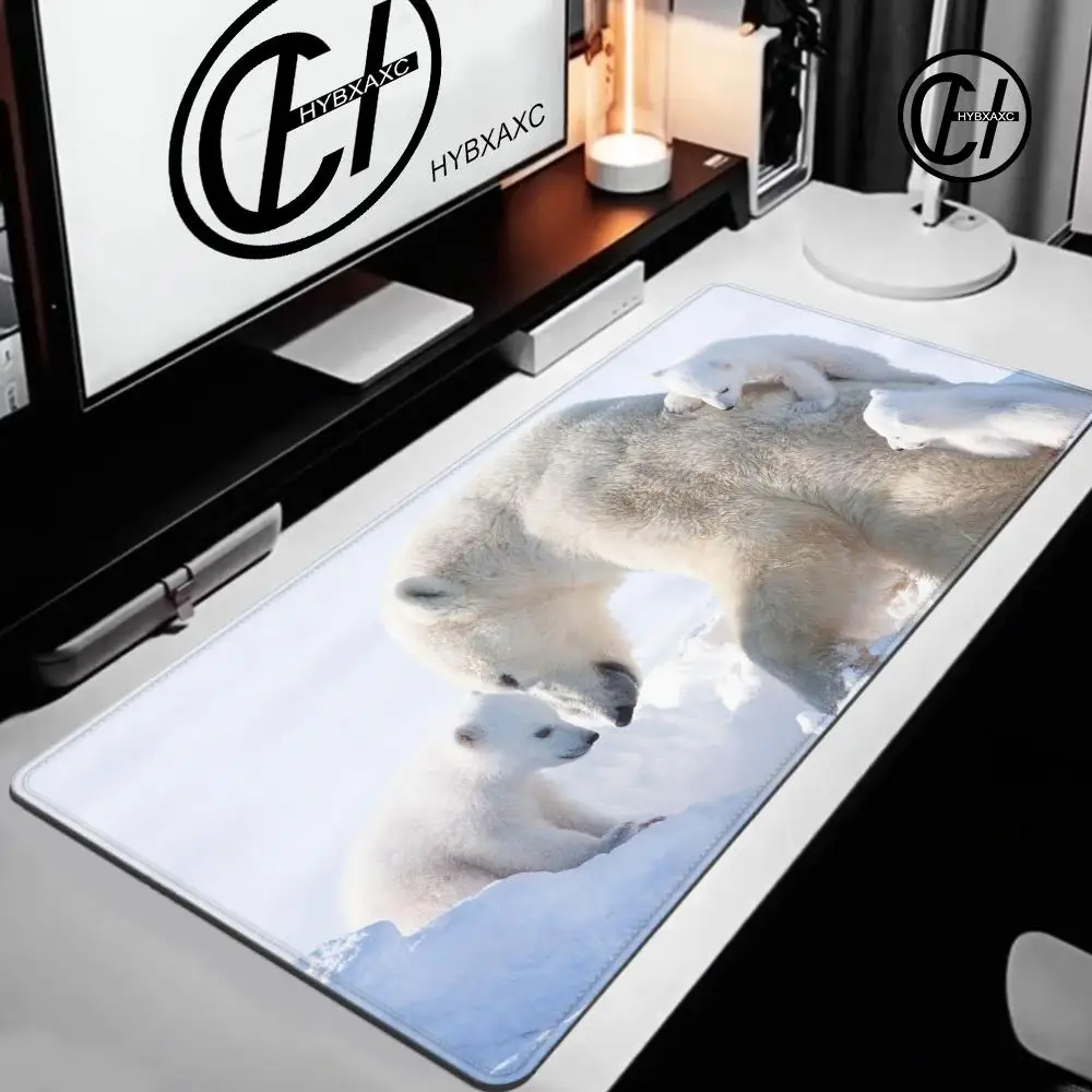 Arctic polar bear Mouse Pad Desk Mouse Pad Cute HD Desk Pad Extended Gaming Keyboard Mats Large 100x50cm XXL Gamer Mousepad