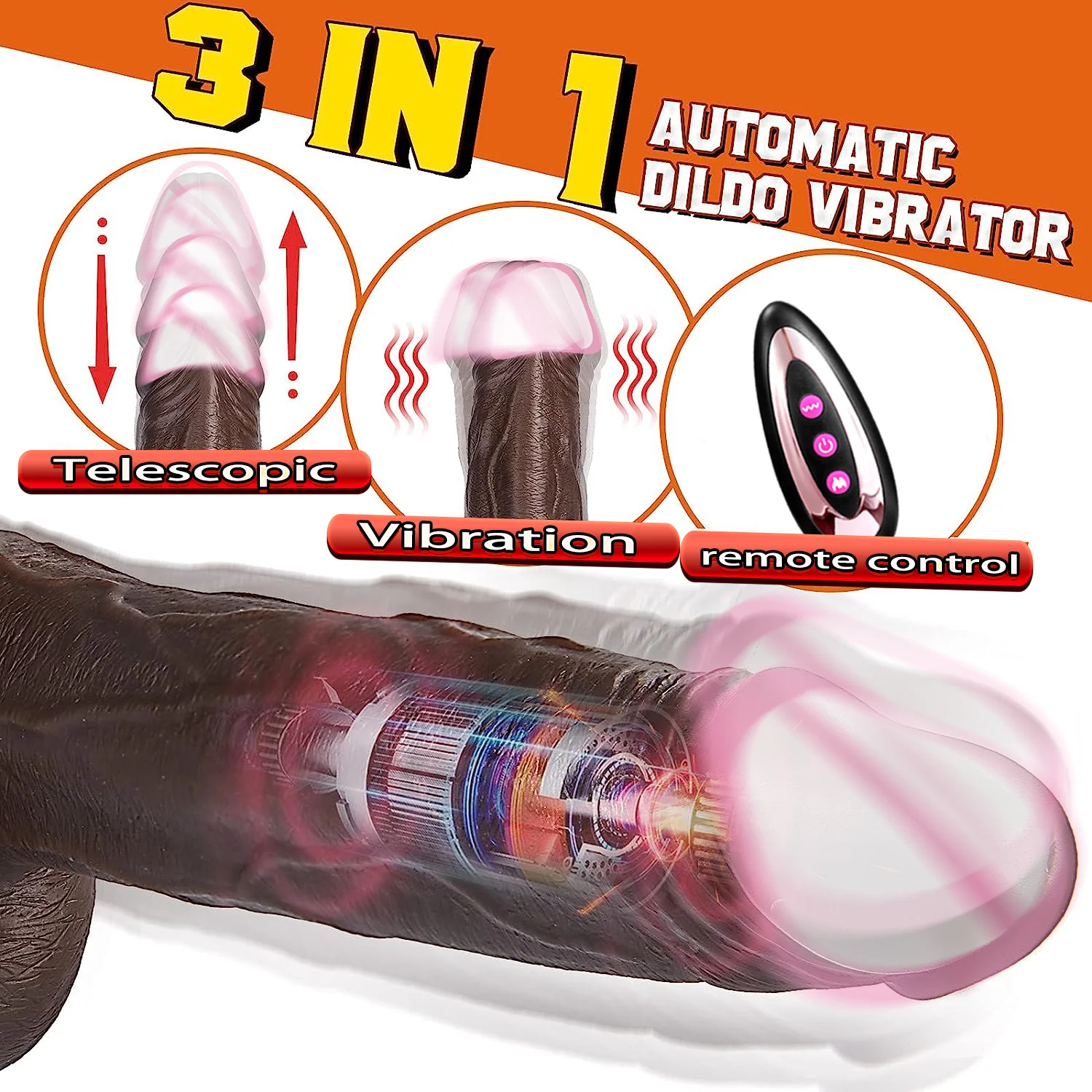 

Telescopic Vibrating Realistic Dildo Skin Silicone Big Penis with Suction Cup Soft Dildos Anal Fake Dick Sex machine Sex Toys