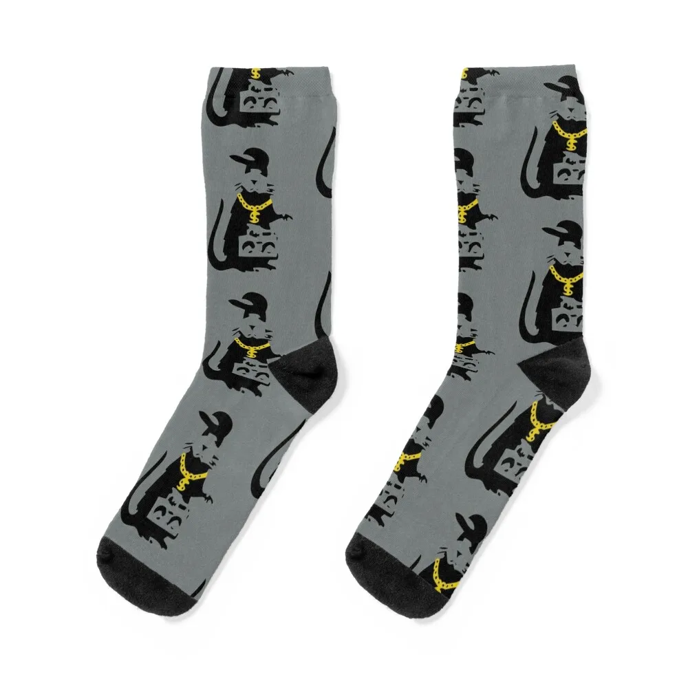 

Banksy Gangsta Rat Socks custom Stockings man Soccer hiphop Socks For Women Men's
