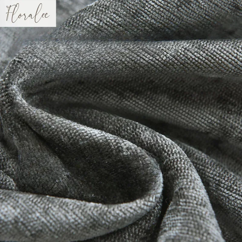 Nuevas cortinas opacas de lujo europeas para sala de estar dormitorio doble Color gris chenilla mosaico borla encaje tul personalizar