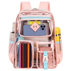 Transparent Backpack Children School Bags for Girls Waterproof Primary School Backpacks Kids Schoolbag Junior School Students