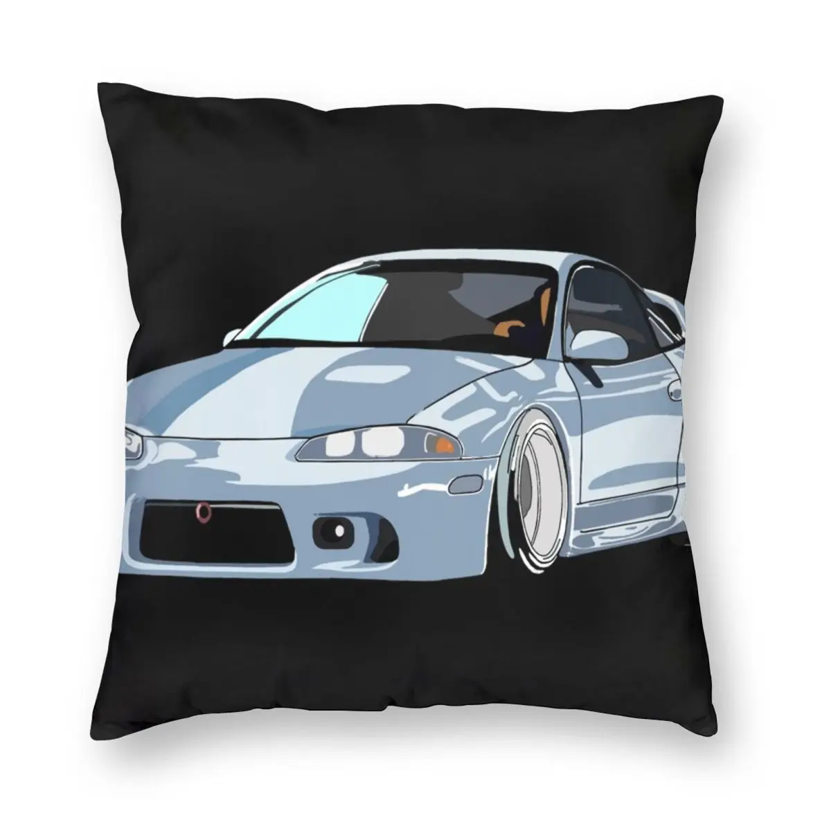 Eclipse 2G DSM Red Square Pillowcase Pillow Cover Cushion Throw Pillow for Home Bedroom Car