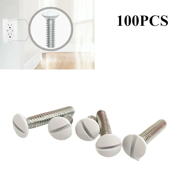 

100PCS Round Pan Head Slotted Steel Slotted Cap Slot Bolt White Paint Head Column Round Cheese Large Extra Size Truss Oversize