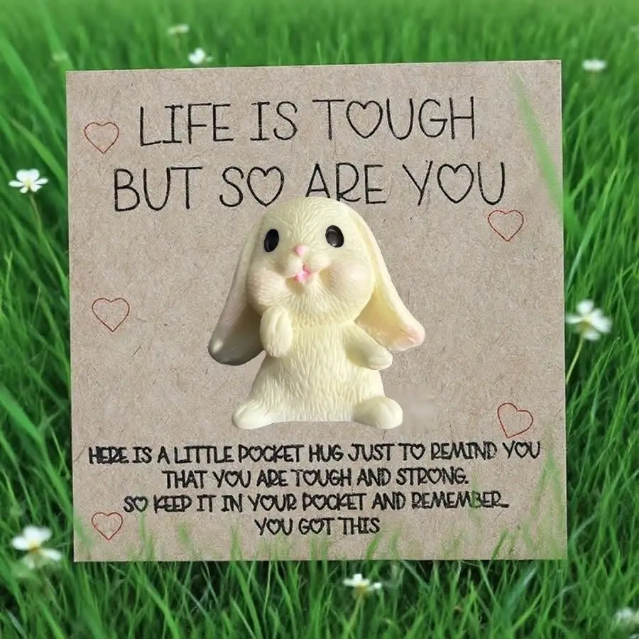 1-100pcs  Cute Mini Colorful Resin  Inspirational Animal Themed Appreciation Gifts Assorted Resin Figurines with Note Cards Love