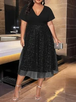 Vestidos grandes de talla grande para mujer, vestidos de noche de cóctel curvos de gasa, adecuados para uso exterior, vestidos de fiesta de noche