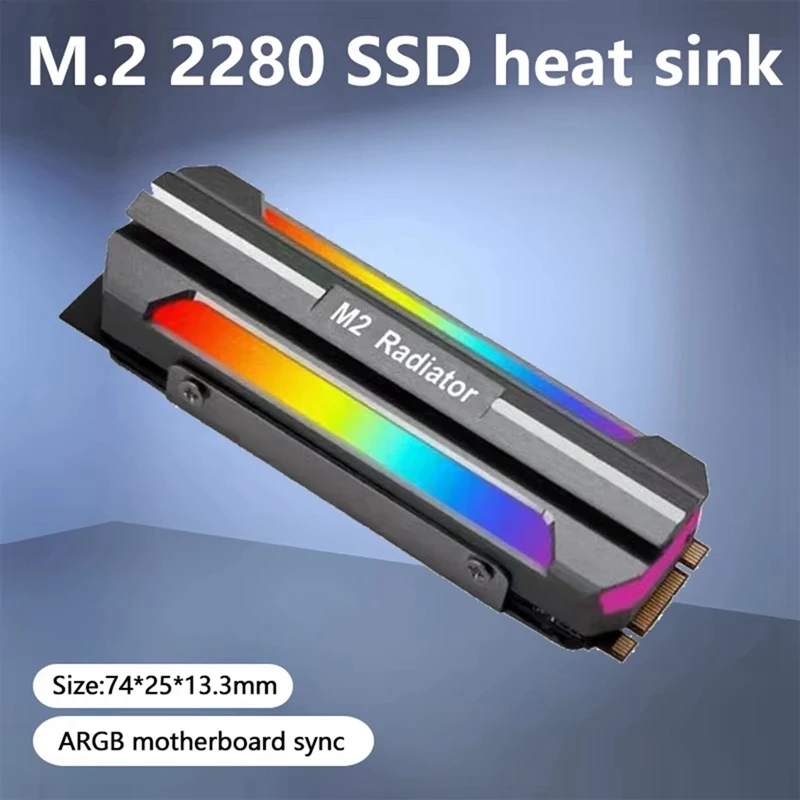 New ICE Whale M.2 2280 SSD Heat Sink ARGB Sync Lighting Effect M.2 Nvme Solid State Drive Radiator
