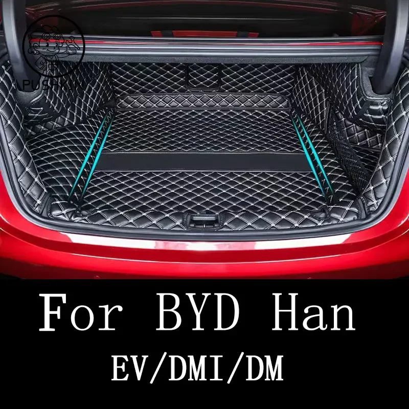 

Rear Trunk Mat Car Trunk Leather Mats Parts Rear Boot Liner Styling Protector For BYD HAN EV DM DMI 2022 2023 Accessories