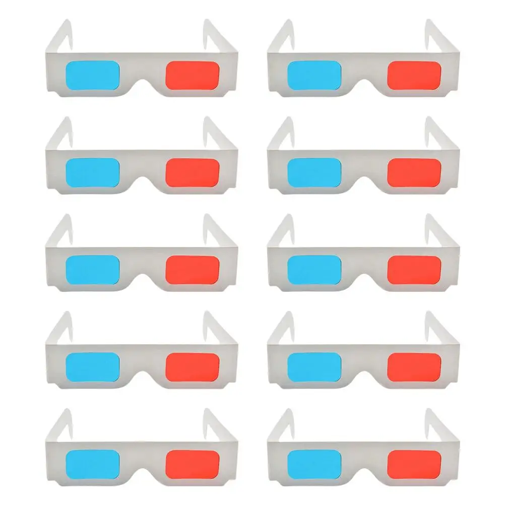

50 Pcs 3D Glasses Anaglyph Paper Frame Red Blue Lenses For Movies Games DVDs Gifts Kids Family Lightweight Durable