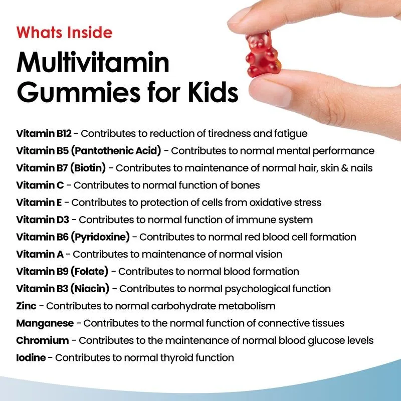 

Multivitamin Gummies for Kids - Contains Multiple Vitamins To Maintain Overall Health, Immune Support, and Improve Digestion