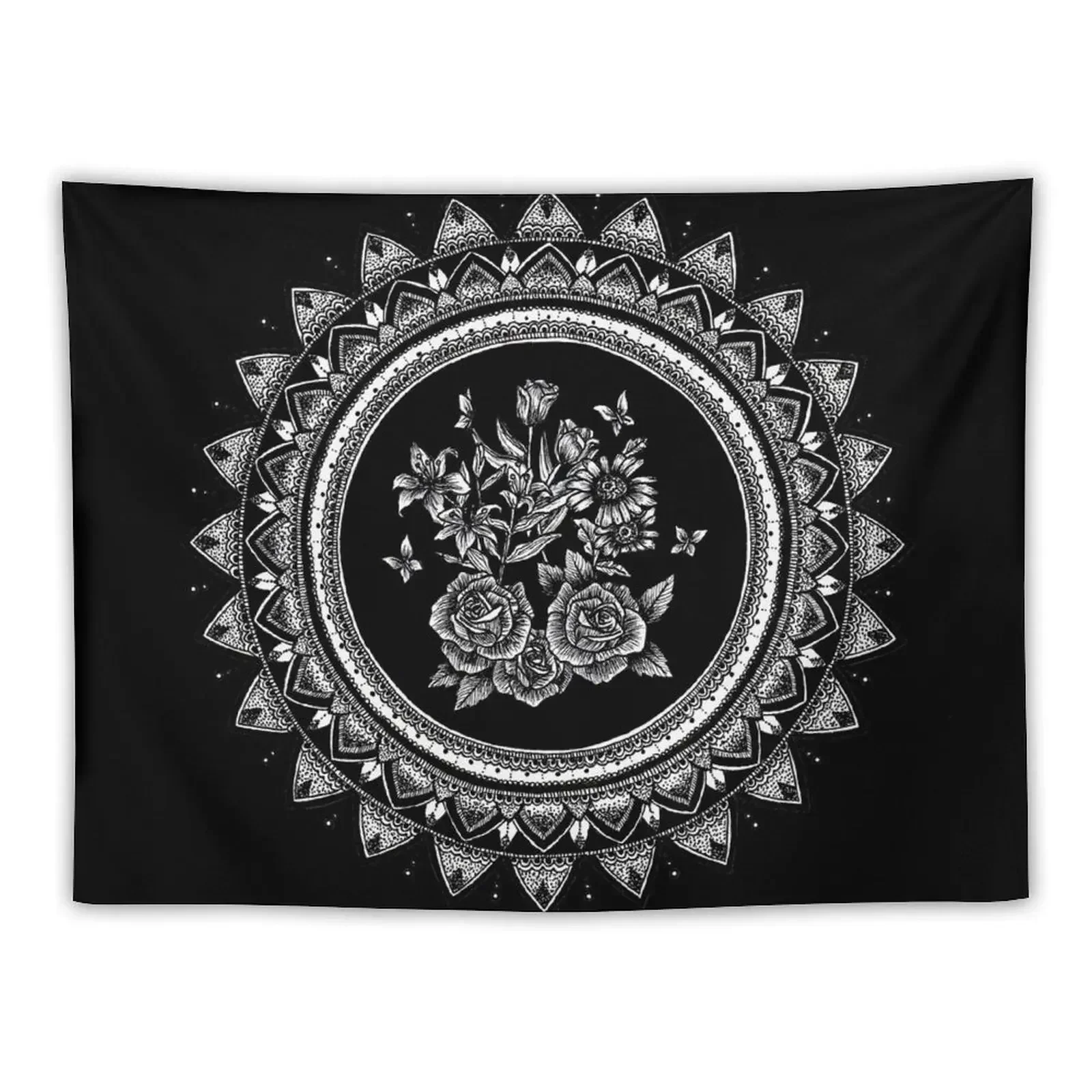 Bouquet Mandala Tapestry Aesthetic Room Decor Wall Art Outdoor Decor Wall Deco Tapestry