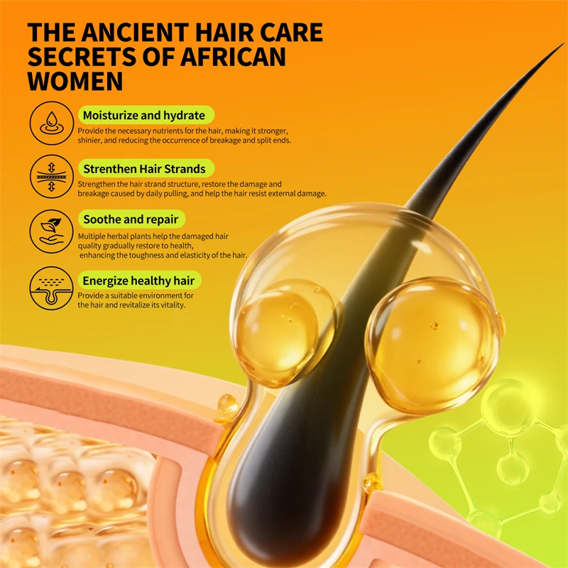 Chebe Fast Hair Growth Oil Africa Traction Alopecia Chebe Oil Nourishes Repair Damaged Hair Treatment Oil Anti-Hair Loss Care - view 5