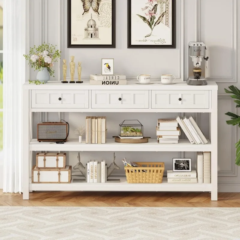 Console Table for Entryway, Rustic  Farmhouse Hallway Table and Modern Couch Table Behind Sofa ,home.