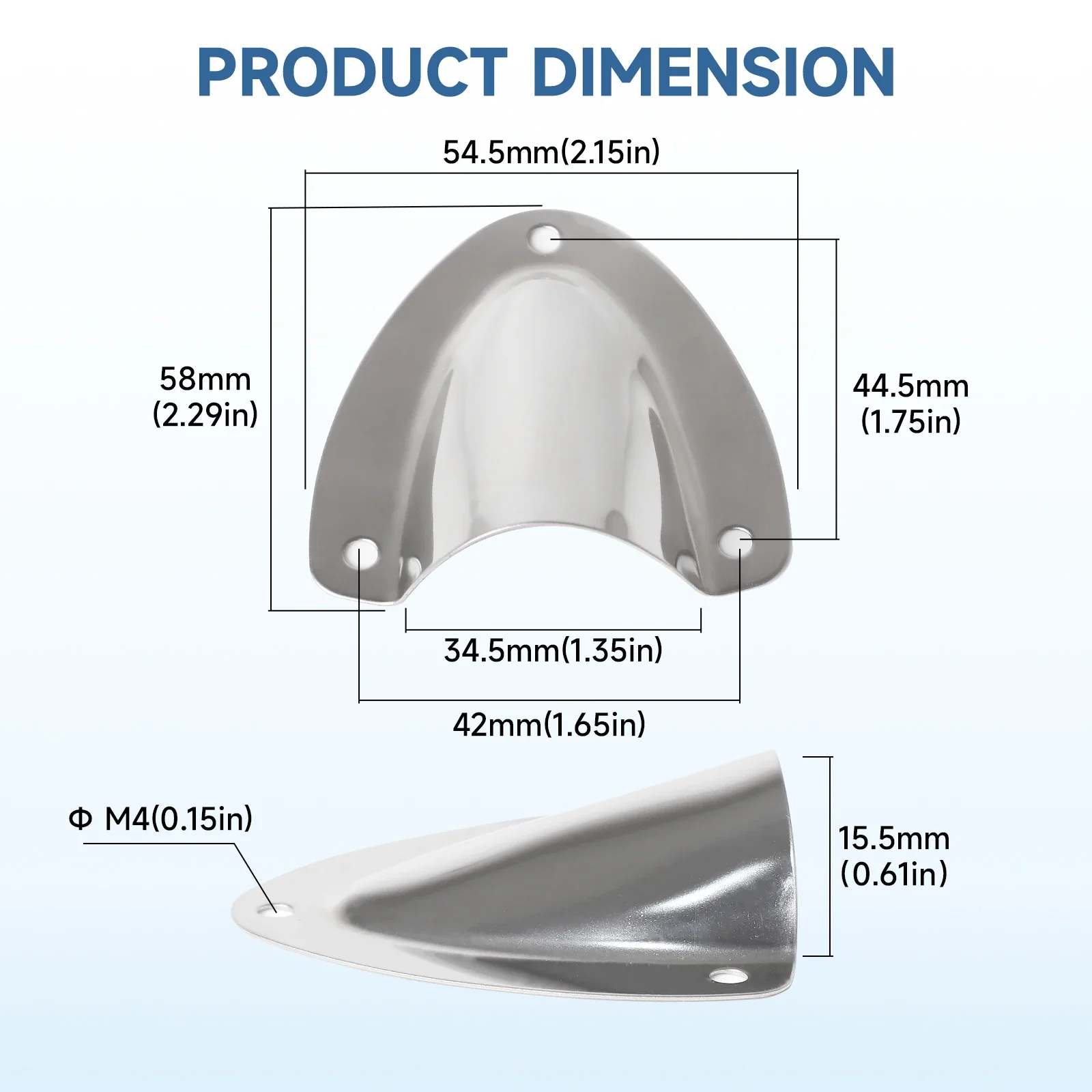 1/4/10 pcs Large Marine 316 Stainless Steel UV-proof Clam Shell Vent Cover For Marine Boat Yacht RV Marine Wire Cable Vent Cover