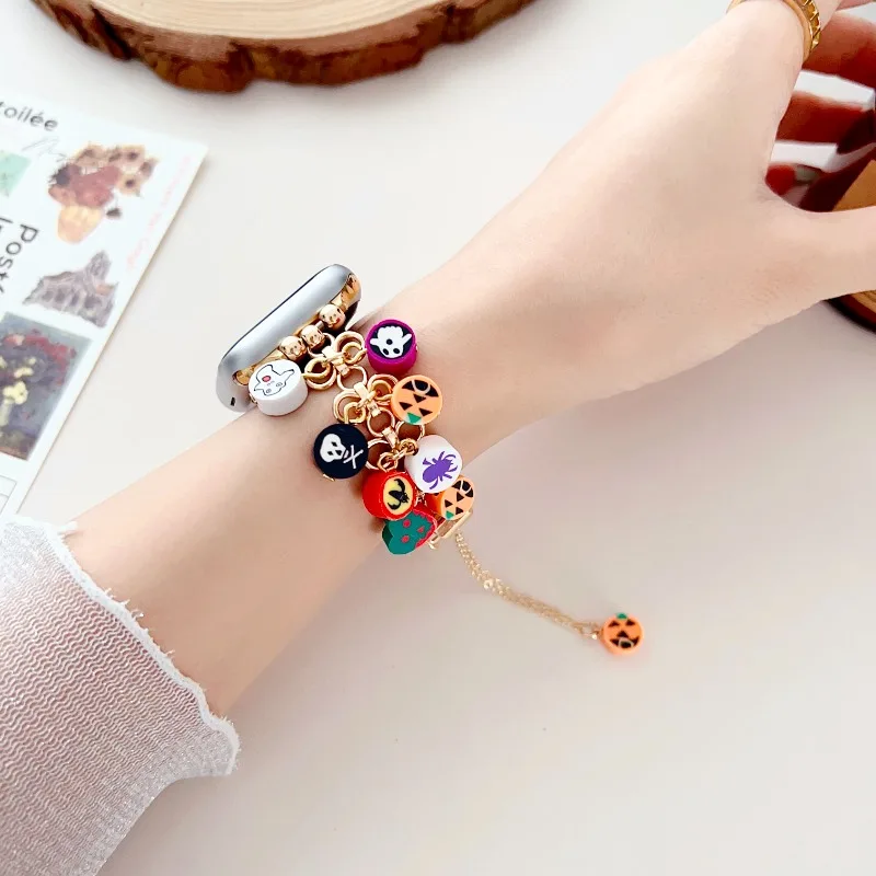 Frauen Halloween Armband für Apple Watch Band 46mm 42 45 41 44 40 49 38mm Schmuck Armband iWatch Serie 10 9 8 7 6 5 Festival Geschenk