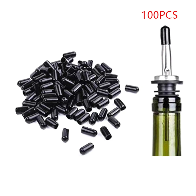 100Pcs Pour Spout Dust Covers - Rubber Caps For Olive Oil Liquor Bottle Pourers Wine Pourer Dust Cap