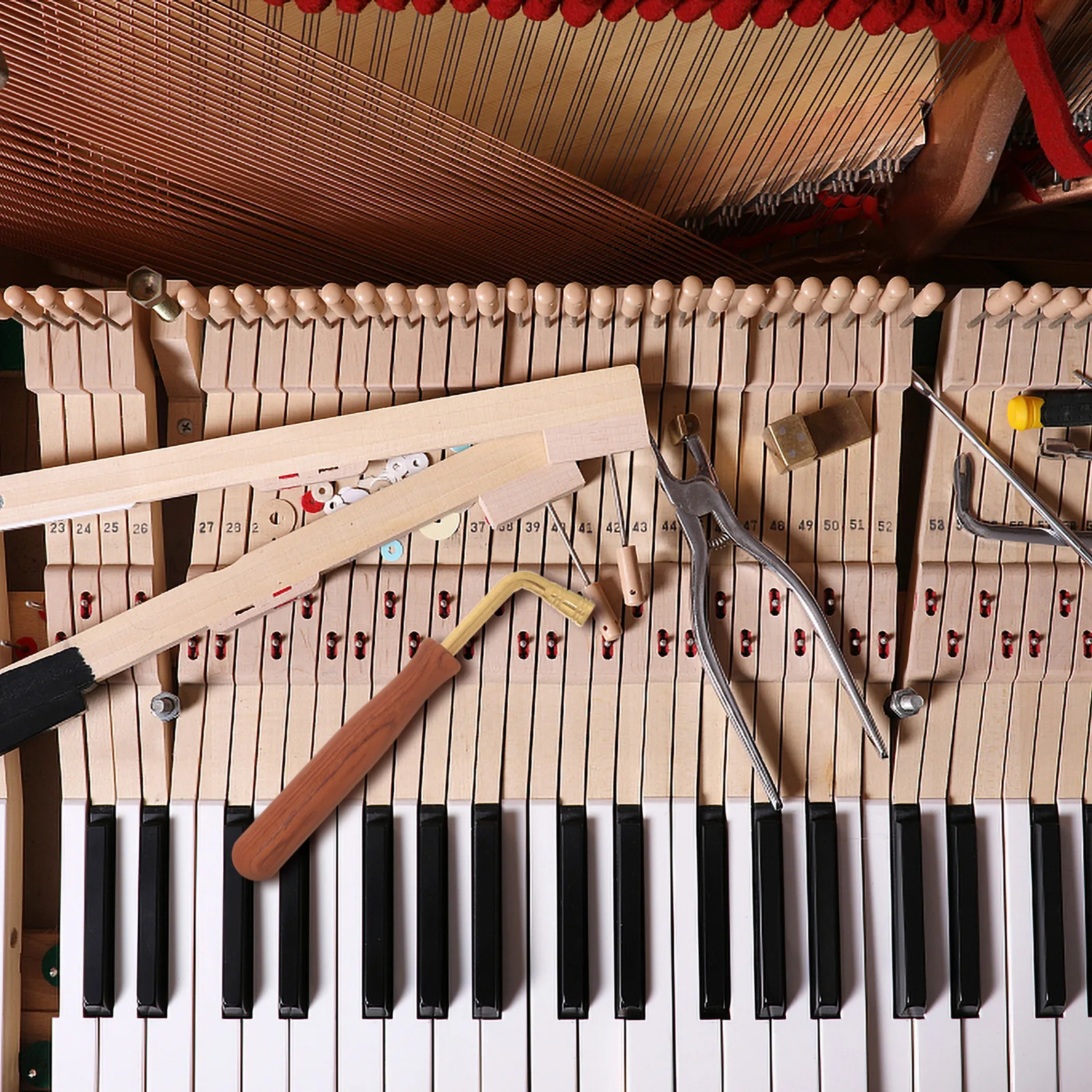 

Tuning Wrench Instrument Accessory Professional Dulcimer Parts Piano Spanner Tool Handles Gold L Shaped Comfortable