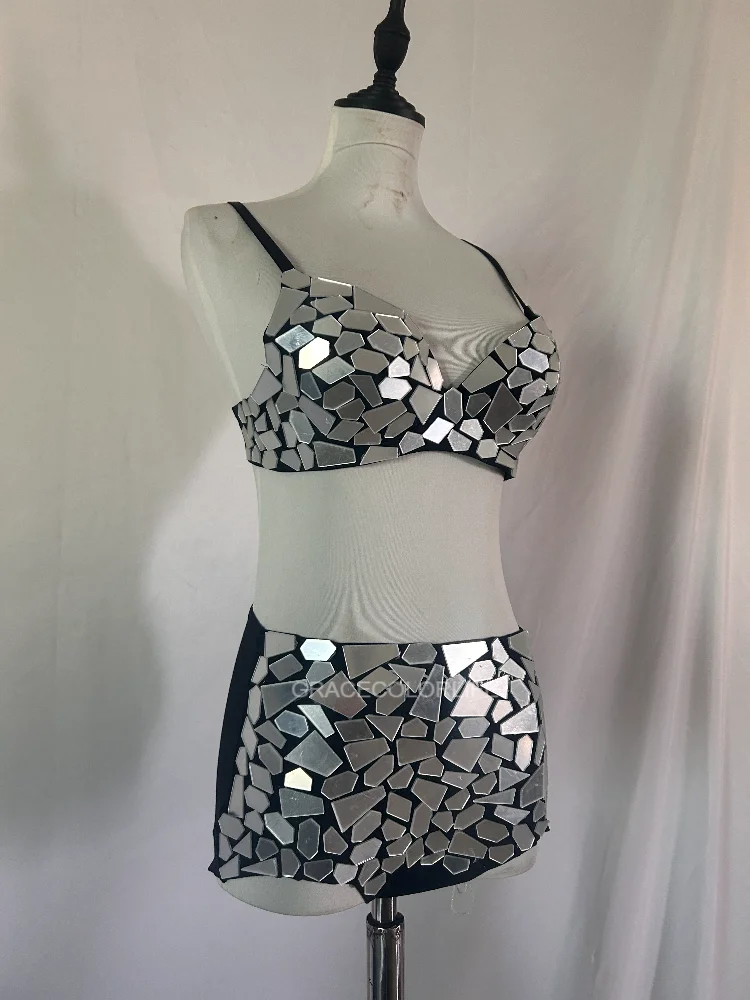 여성용 섹시한 스팽글 고고 댄스 드레스 반짝이는 무대 공연 파티 의상 클럽웨어