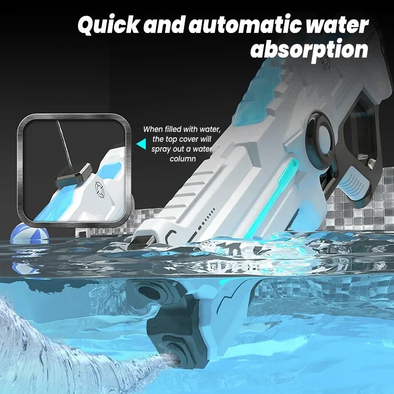 Супер полностью автоматический электрический водяной пистолет, игрушки, новинка 2024, летний бассейн, электрический водяной пистолет, боевые подарки для детей и взрослых