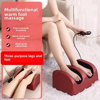 Foot Massage Machine Constant Temperature Hot Compress Massage Kneading Deep Massage Calf and Arm Black Red Color