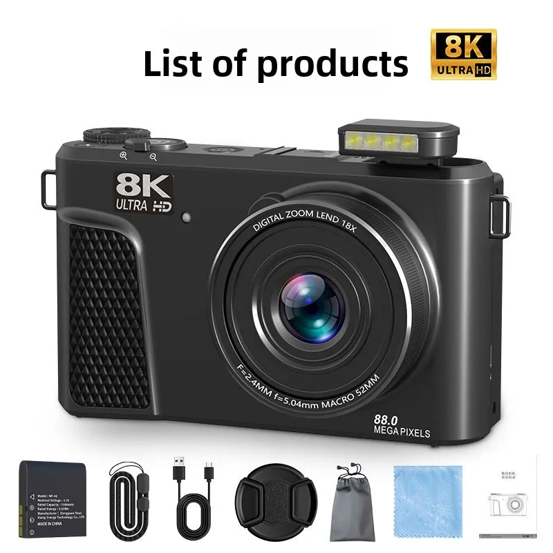 Micro câmera de movimento único 88 megapixels selfie 8k câmera digital de vídeo fotografia profissional go pro câmera de ação consola