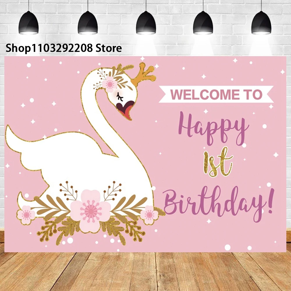 Ballet Dancer Girl Princess Theme Girls Ballerina Baby Shower Photography Backdrop Swan Girls  Birthday Party Decoration Banner