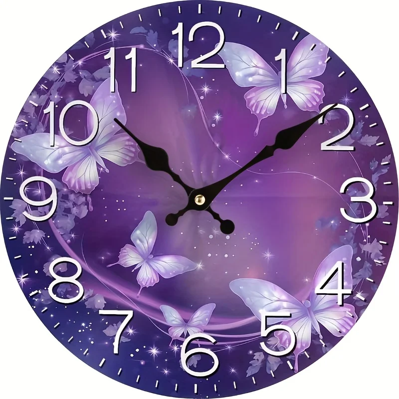 Chic Vintage Butterfly Wall Clock - Artistic Timepiece for Home & Office, Perfect for Bachelor Party Decor, AA Battery Powered