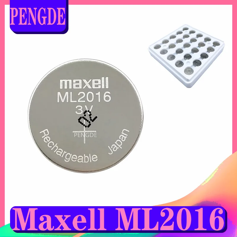 Maxell ML2016 rechargeable battery 3v computer light energy kinetic energy watch electronics