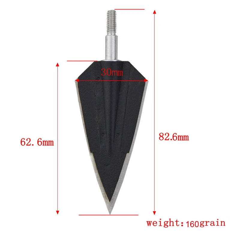 3/6/12pcs Archery Broadheads 160Grain Universal Thread 2 Fix Blade Tip Points Target For Outdoor Hunting Accessories