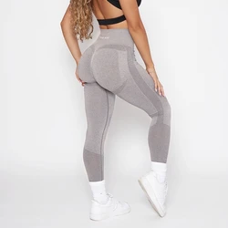 Pcheebum-mallas de gimnasio para mujer, pantalones sin costuras de cintura alta, realce de glúteos y cadera, para Yoga y entrenamiento, novedad de 2023