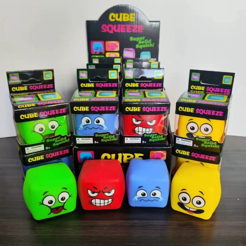 Smiley-Gesicht Langsam Zurückfedernder Quetschblock Ball Weicher TPR Stressabbau Fidget-Spielzeug Quetsch-Geschenk Sensorisches Spielzeug Squish-Spielzeug