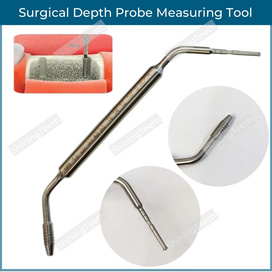 

Dental Depth Probe Measuring Tool Gauge Implant Gingiva Height Measure Double Headed Probe