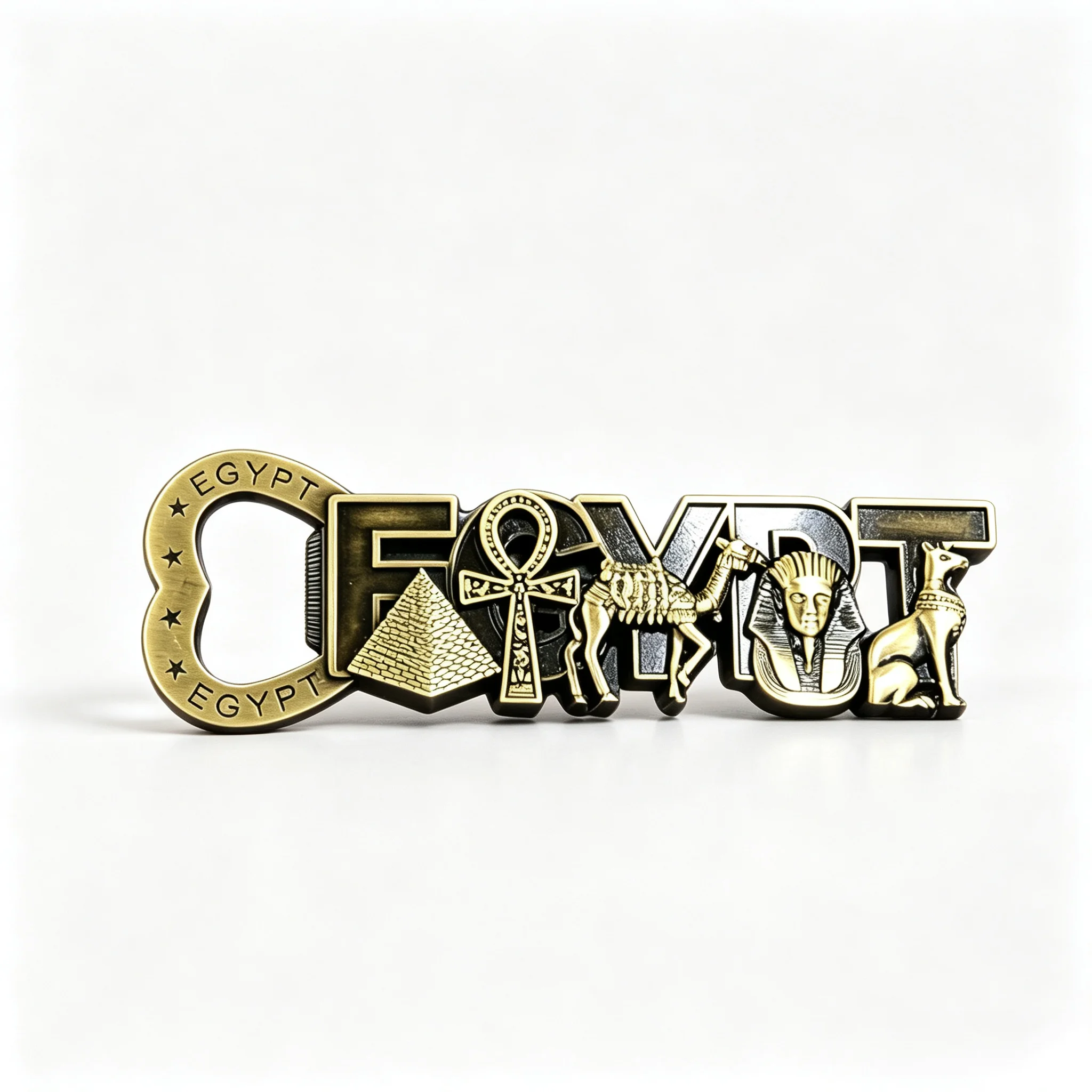 Egypt Souvenir Metal Fridge Magnet 2 in 1 Beer Bottle Opener Retro Zinc Alloy Pyramid Pharaoh Anubis Tourist Gift Home Kitchen