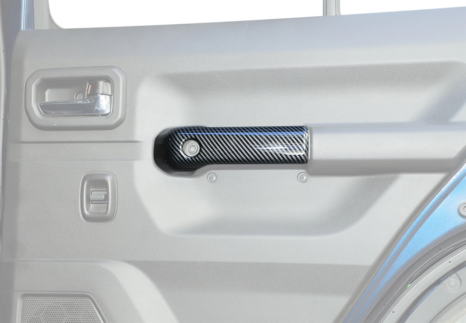 مقبض الباب الداخلي للسيارة مسند الذراع غطاء تزيين اللوحات ملصقات لسوزوكي جيمي 2/4-أبواب 2019-2025 اكسسوارات السيارات الداخلية ABS