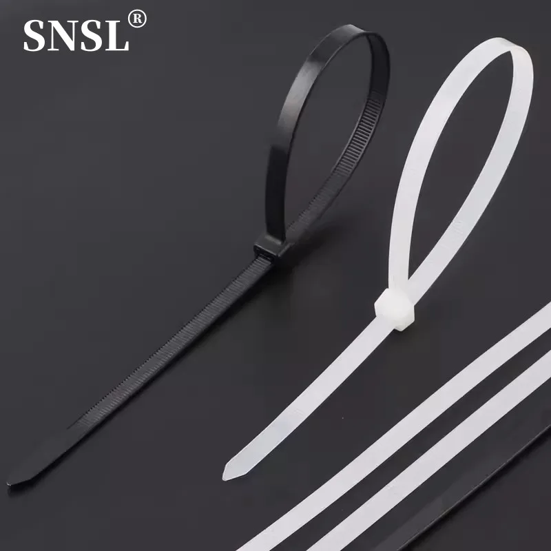 

100PCS 4.8 wide 5Nylon plastic zip ties, self-locking zip ties, cable fastening rings, home office Cable organizer