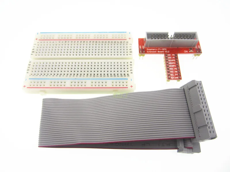 Raspberry Pie Placa adaptadora Raspberry PI GPIO versión enchufable dorada + placa de pruebas de 400 puntos de conexión + kit de cable GPIO