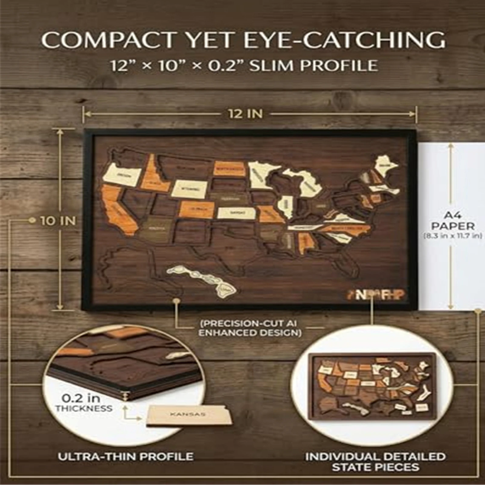 12 X 10Inch Wooden United Stat - Woodworking Usa recension och pris
