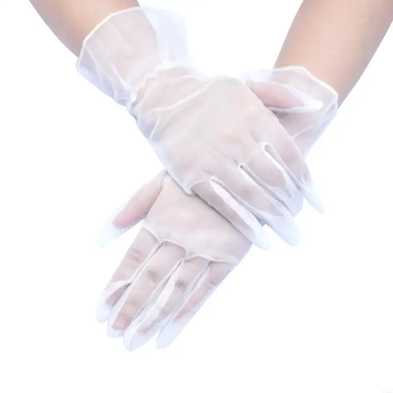2pcs Bride Mittens Driving Gloves Lace Glove Shawl Sunscreen Lolitas Mittens Enhancing Wedding Attires 