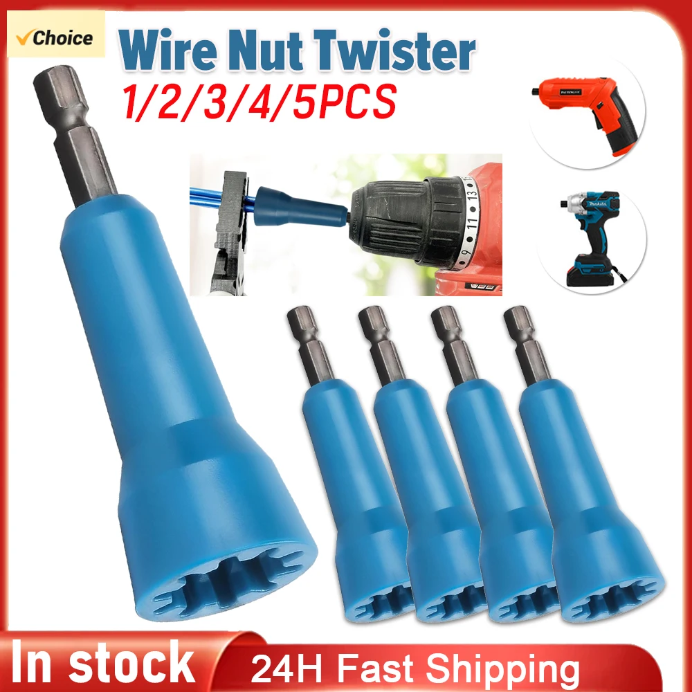 

1-5PCS Wire Nut Twister Quick Twisting Connector Electrical Cable Twister Wire Twisting Spinner for Drill Wire Connector Driver