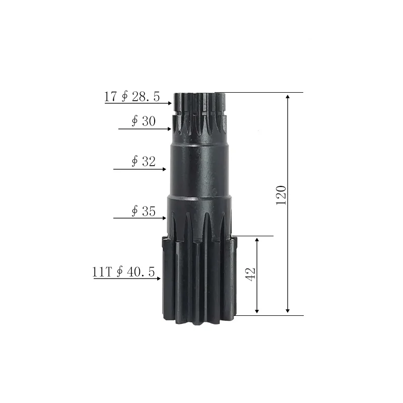 Suitable for the vertical shaft gear of the rotary motor gearbox of micro excavators, 11/17 teeth, 120H