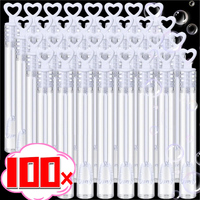 10/100PC Bubble Soap Bottles Mini Love Heart Shape Tube Bubble Wand Wedding Gifts for Guests Birthday Party Decorations Kid Toys