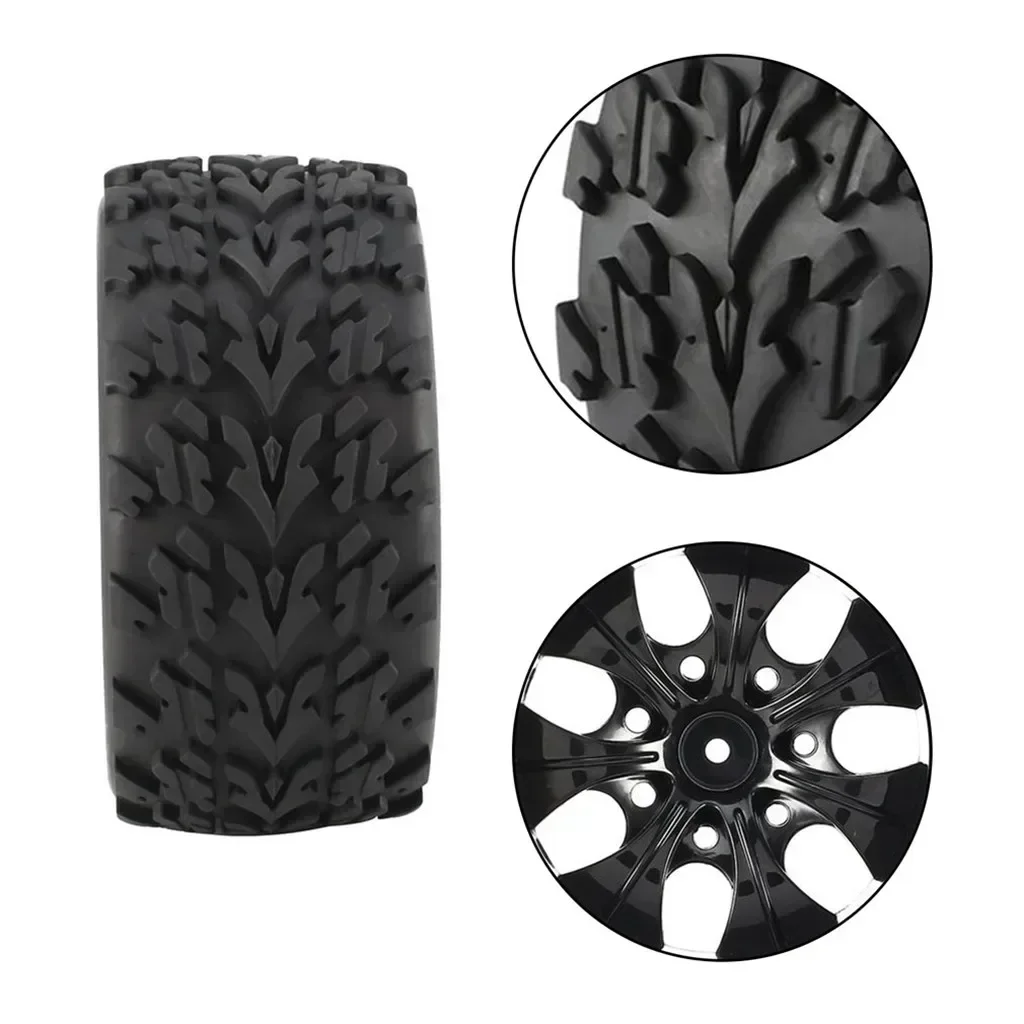 

4pcs 1/10 Off-Road Car Truck Tires 55*115MM Plastic Wheel Rim Rubber Tyre for HSP HPI 94108 94111 94188