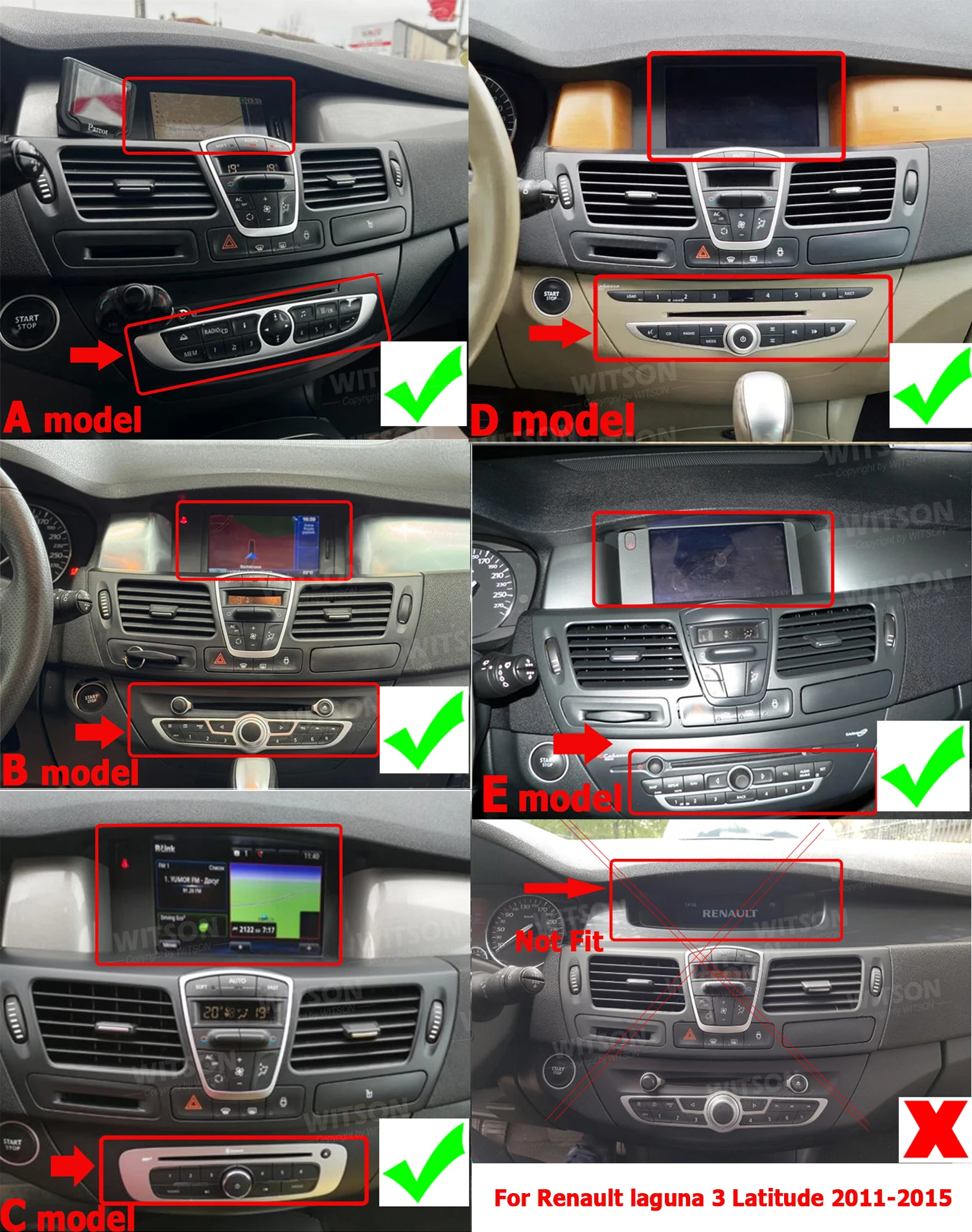 سيارة ستيريو مشغل وسائط متعددة لتحديد المواقع CarPlay 7 "لرينو لاغونا 3 Latitude 2011-2015 صالح LHD RHD OEM استخدام الإطار الأصلي لا قطع #3