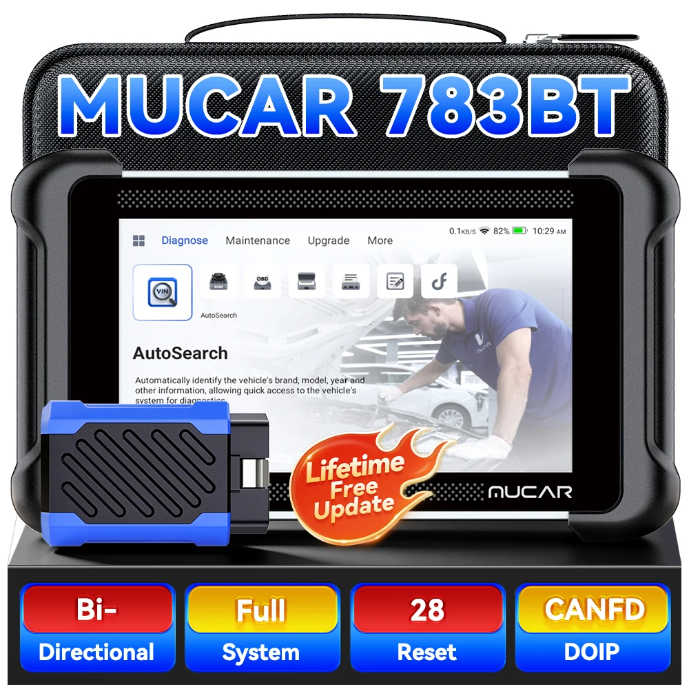 Lifetime Free Update MUCAR 783BT AI OBD2 Diagnostic Scan Tool All System CAN FD/DOIP 28 Resets Bi-directional