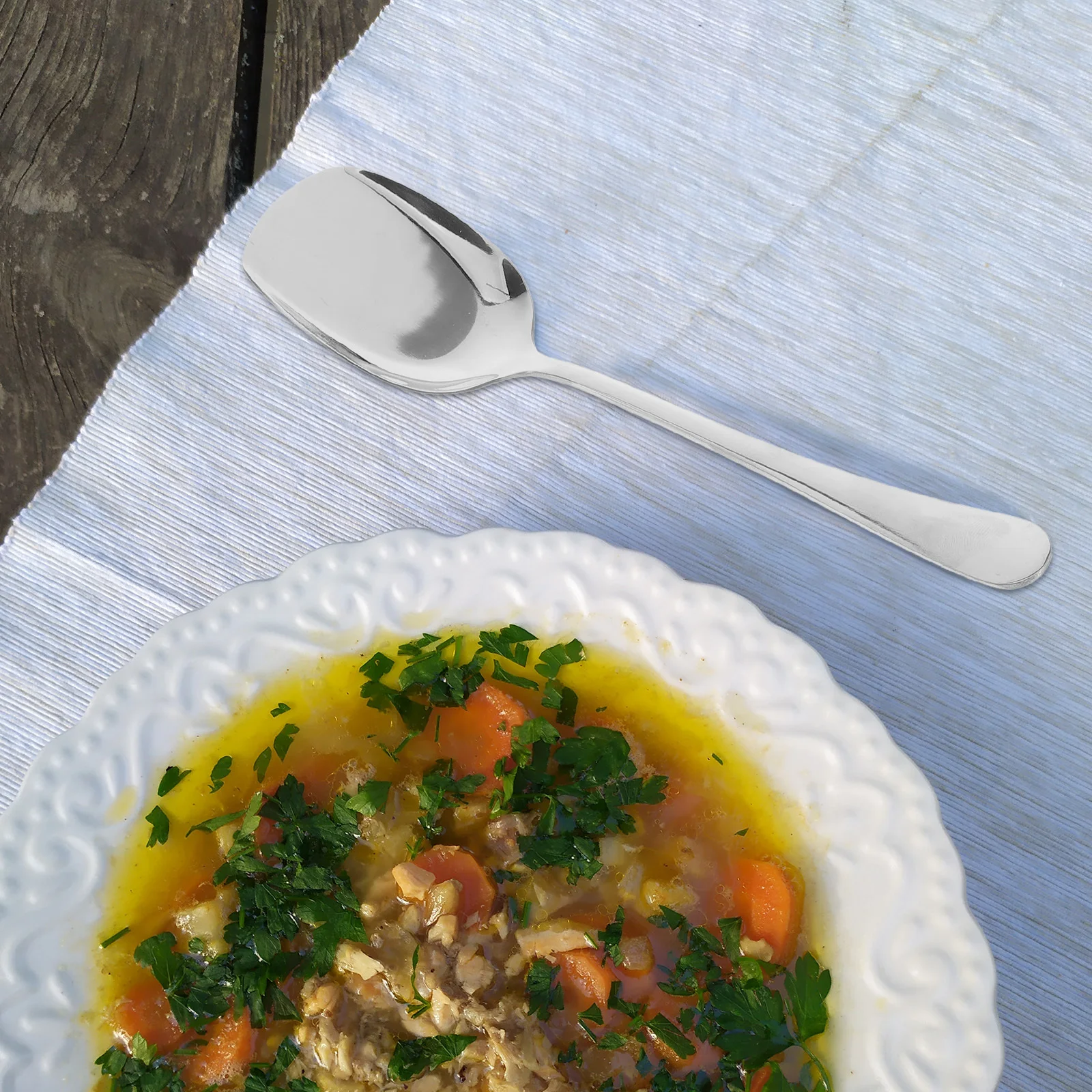 

4Pcs Stainless Steel Public Serving Spoon Set Commercial Grade Slotted Soup Scoop for Buffets Catering Parties Home Kitchen