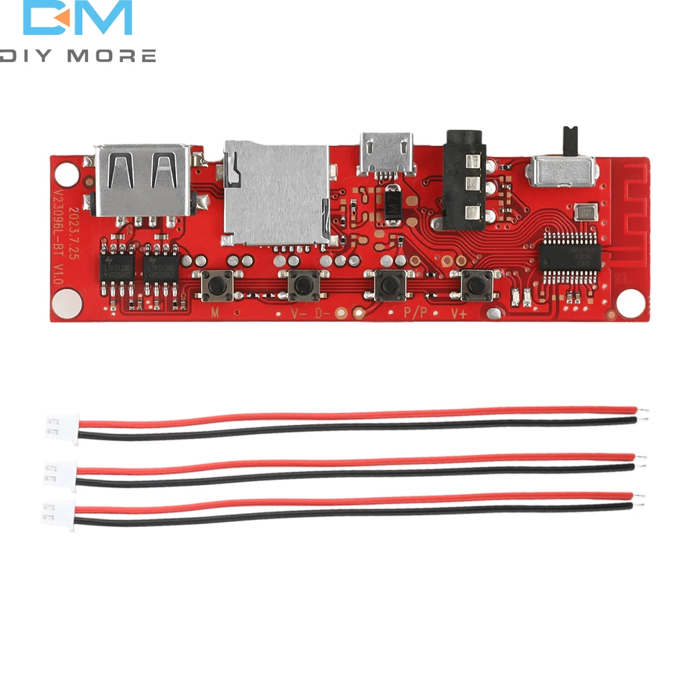 Multifunctional Bluetooth Module Amplifier Board 3-5W Bluetooth Audio Amplifier Board USB 5V Bluetooth Module with LED Light
