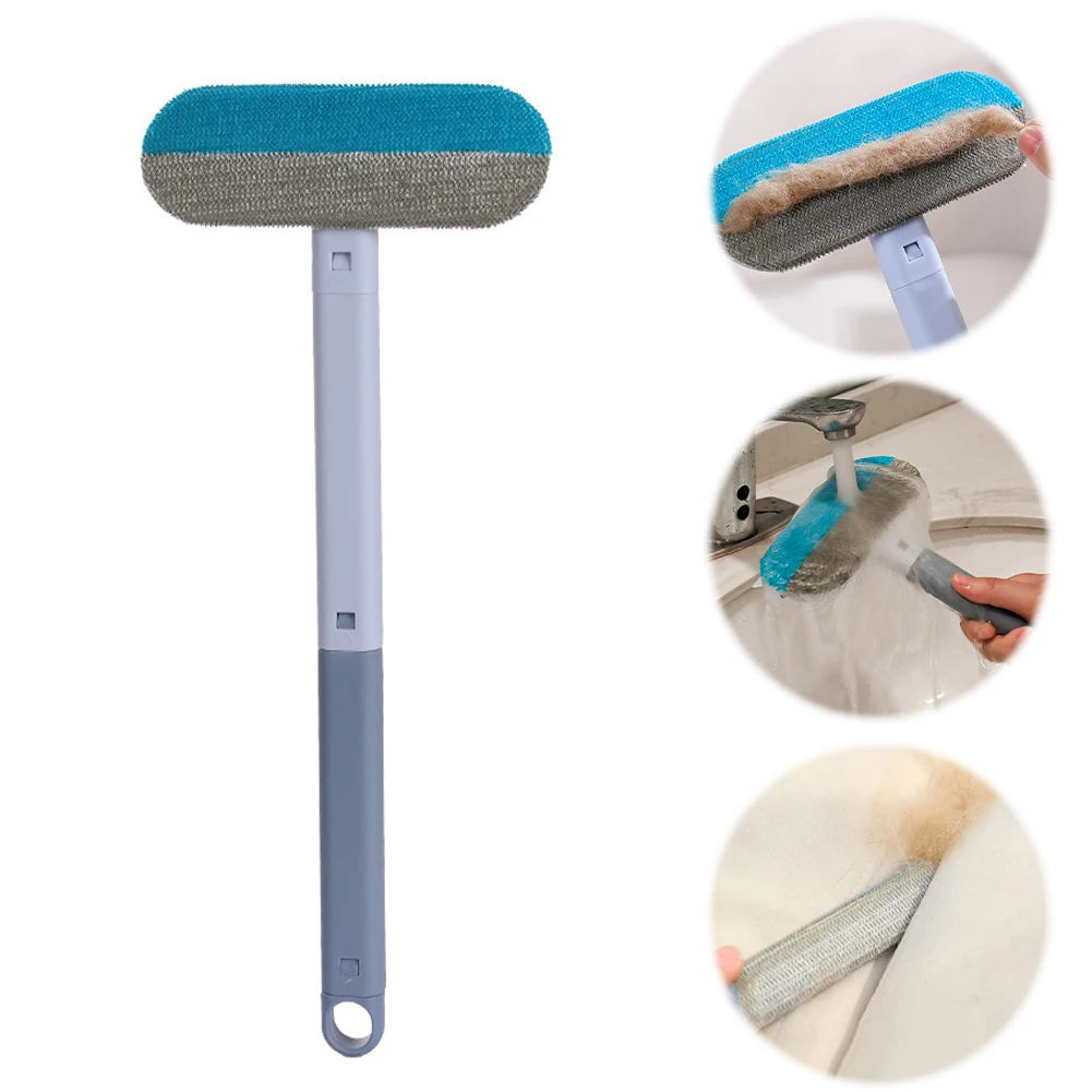

Многофункциональная щетка для домашних животных с ракелем, щетка для удаления кошачьей шерсти, длинная ручка, щетка для чистки собачьих ворса для ковра, кровати, дивана, одеяла