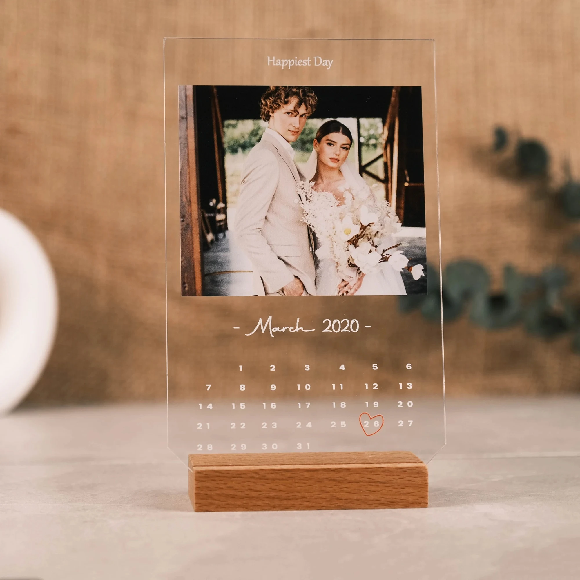 Custom Photo Text Our Impotant Day Acrylic Night Light Anniversary Valentine Weeding Birthday Gift Couple Special Day Keepsake